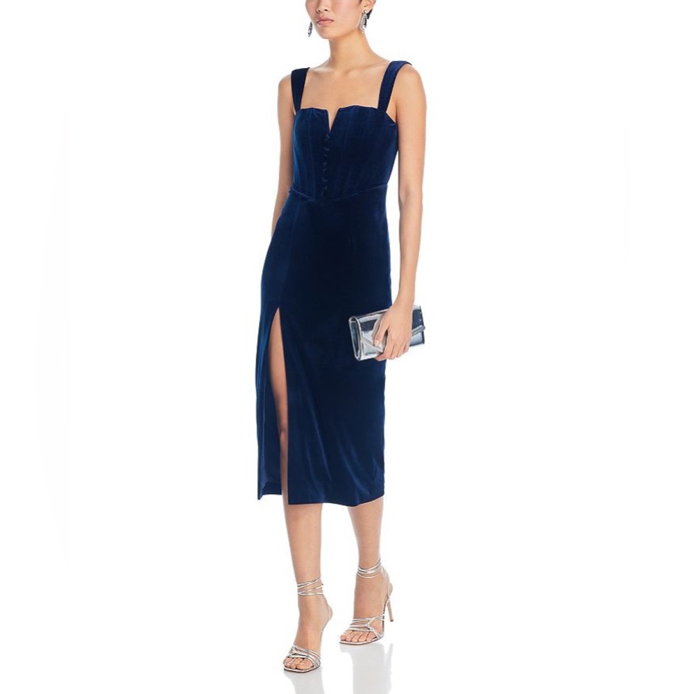 Velvet Corset Midi Dress
